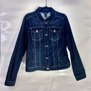 White House Black Market Dark Blue Jean Jacket